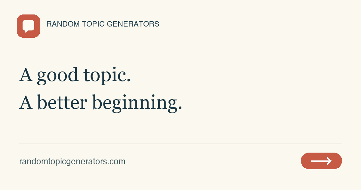 Random Topic Generators homepage with topic toolkit